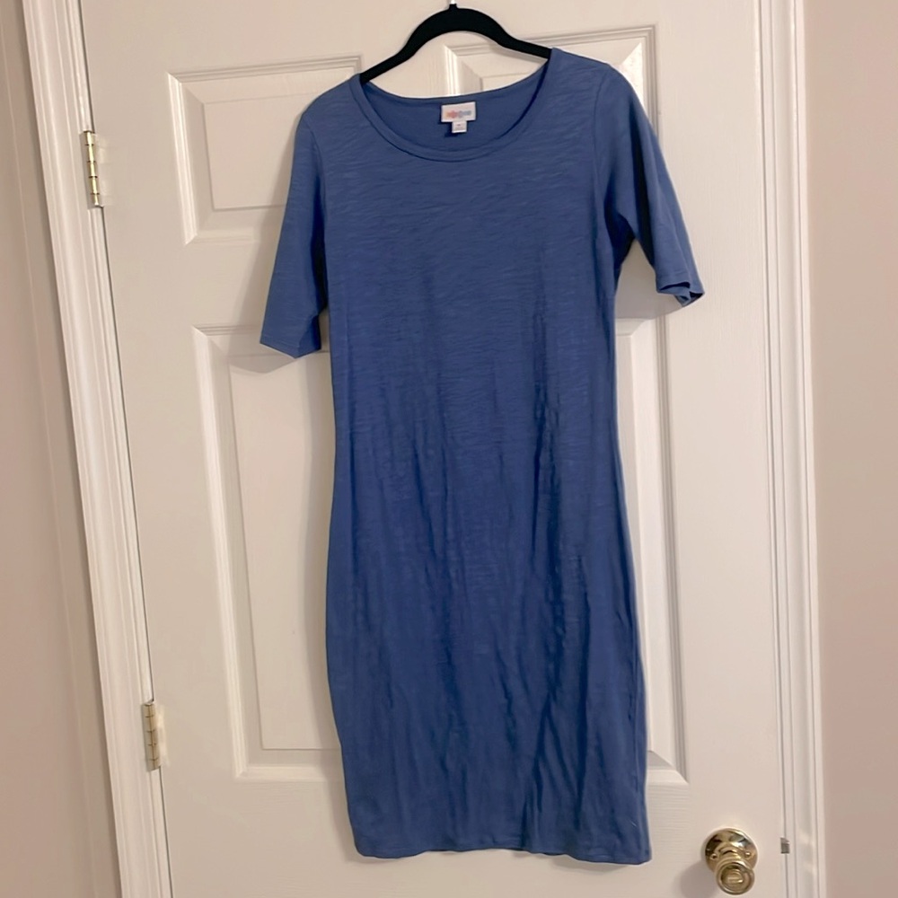 Jersey dress- Seal Blue color size small, fits like a medium